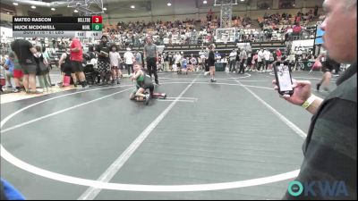 61 lbs Quarterfinal - Mateo Rascon, Bridge Creek Youth Wrestling vs Huck McDowell, Noble Takedown Club