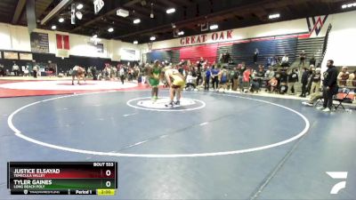 285 lbs Quarterfinal - Justice ElSayad, Temecula Valley vs Tyler Gaines, Long Beach Poly