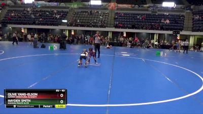 40 lbs Round 4 - Olive Yang-Elson, Summit Wrestling Academy vs Hayden Smith, Hudson Pirate Elite