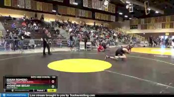 132 lbs Quarterfinal - Aydreyan Begay, New Mexico vs Isaiah Romero, Temecula Valley High School Wrestling