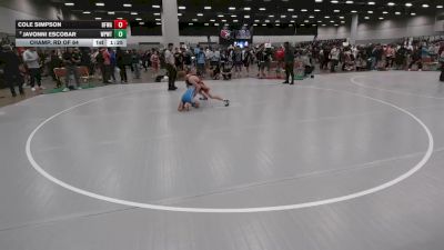 100 lbs Champ. Rd Of 64 - Cole Simpson, Black Fox Wrestling Academy vs Javonni Escobar, Wolf Pack Wrestling TX