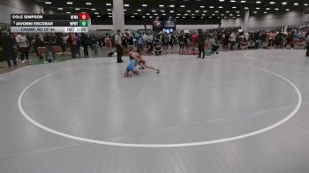 100 lbs Champ. Rd Of 64 - Cole Simpson, Black Fox Wrestling Academy vs Javonni Escobar, Wolf Pack Wrestling TX