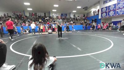 49 lbs Consi Of 8 #2 - Kross Kemble, Ponca City Wildcat Wrestling vs Josephine Alexander, Midwest City Bombers Youth Wrestling Club