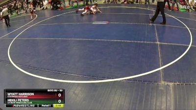 50 lbs Semifinal - Wyatt Harrison, Colorado Outlaws vs Hekili Peters, LV Bear Wrestling Club