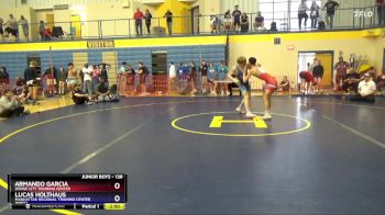 138 lbs Cons. Semi - Armando Garcia, Dodge City Training Center vs Lucas Holthaus, Manhattan Regional Training Center (MRTC)