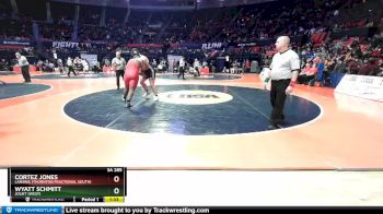 3A 285 lbs Cons. Round 3 - Wyatt Schmitt, Joliet (West) vs Cortez Jones, Lansing (Thornton Fractional South)