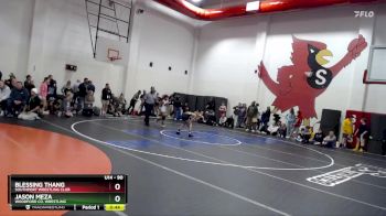 90 lbs Cons. Round 1 - Jason Meza, Woodford Co. Wrestling vs Blessing Thang, Southport Wrestling Club
