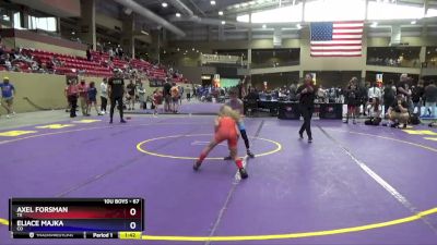 67 lbs Semifinal - Axel Forsman, TX vs Eliace Majka, CO