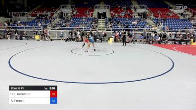 100 lbs Cons 16 #1 - Kinley Harker, MO vs Alycia Perez, IL