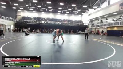 285 lbs Cons. Round 4 - Fritz McIntosh, Shasta College vs Joseph Ricardo Gonzales, Moorpark