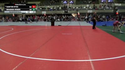 85 lbs Quarterfinal - Bransen Weber, LAW vs Sawyer Ryks, Berge Elite Wrestling Academy