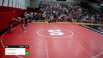 155 lbs Quarterfinal - Nicholas Fontanazza, Southmoreland vs Aiden Verkleeren, Plum Middle School