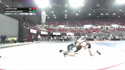 138 lbs Cons. Semi - Carson Kline, Reardan vs Todd Whitescarver, Rocky Mountain Wrestling Acade