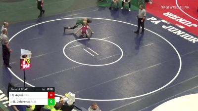 110 lbs Consi Of 32 #2 - Bo Aveni, Clearfield vs Bentley Delorenzo, Albert Gallatin