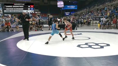 100 lbs Cons. Sub-quarters - Samuel Greenstreet, Oregon vs Grayson Schroeder, Minnesota