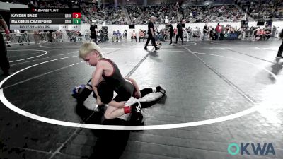 60 lbs Round Of 16 - Kayden Bass, Grove Takedown Club vs Maximus Crawford, Southmoore SaberCats Wrestling