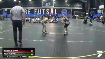 76 lbs Round 1 (4 Team) - Riley Hunter, Michigan Queens Of The Mat vs Maycee Roggow, Girls Bad Bass