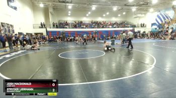 132 lbs Cons. Round 2 - Josh Macdonald, Lake City vs Stryder Liermann, Bonners Ferry