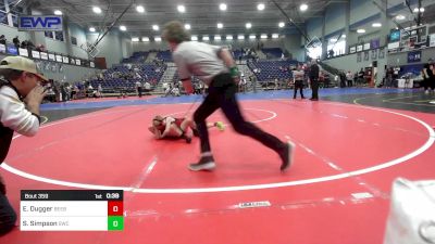 61 lbs 3rd Place - Easton Dugger, Beebe Badgers Wrestling Club vs Sawyer Simpson, Salina Wrestling Club