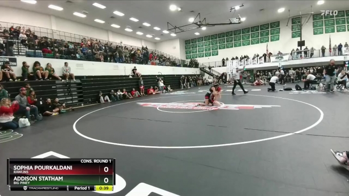 110 lbs Cons. Round 1 - Addison Statham, Big Piney vs Sophia ...