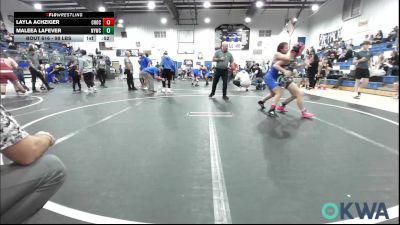 98 lbs Consolation - Layla Achziger, Choctaw Ironman vs Maleea LaFever, Newcastle Youth Wrestling