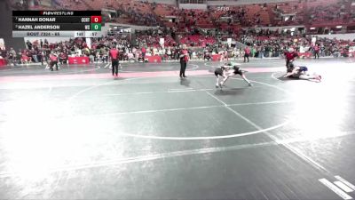 65 lbs Cons. Semi - Hannah Donar, Cuba City Wrestling vs Hazel Anderson, West Salem/Bangor