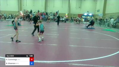 62 lbs Quarterfinal - Aurora Cummings, Hernando Wrestling Club vs Brielle Shannon, Spartan RTC FL