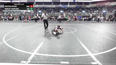 60 lbs Consolation - Weston Myers, Pawhuska vs Wesley Hoefling, Siouxland Wrestling Academy