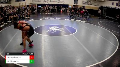 127 lbs Champ. Round 1 - Gavin Jacobson, Punxsutawney Area Hs vs Lincoln Slupski, Erie High