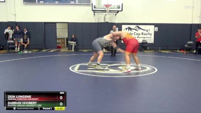 285 lbs Champ. Round 1 - Darrian Hoobery, Eastern Oregon University (OR) vs Zion Longsine, Arizona Christian University