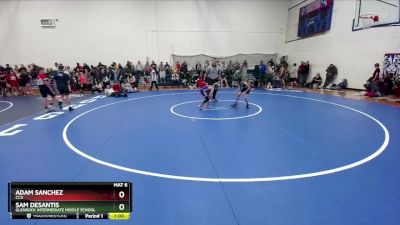 58-59 lbs Round 3 - Adam Sanchez, CCA vs Sam Desantis, Glenrock Intermediate Middle School