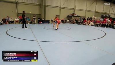 105 lbs Placement Matches (8 Team) - Addie Morse, Oklahoma Blue vs Cate Norden, Texas Blue