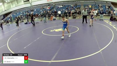 14U Boys - 92 lbs Cons. Round 5 - Marcarlo Mannello, GPS Wrestling vs Rye Davis, Threestyle Wrestling Of Oklahoma