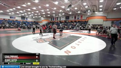 285 lbs Semifinal - Robby Bates, North Central (IL) vs Cole Fibranz, University Of Chicago