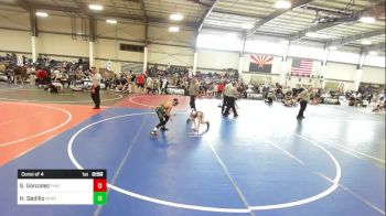 77 lbs Consi Of 4 - Sonny Gonzalez, Pikes Peak Warriors vs Hayden Sedillo, Northern Arizona Grapplers