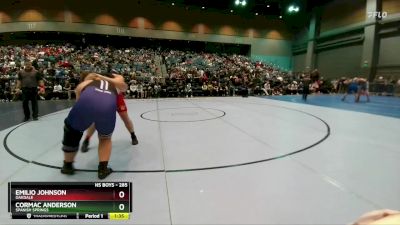 285 lbs Quarterfinal - Emilio Johnson, Oakdale vs Cormac Anderson, Spanish Springs