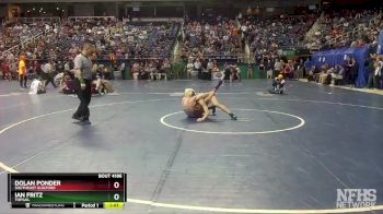 4A 132 lbs Quarterfinal - Ian Fritz, Topsail vs Dolan Ponder, Southeast Guilford