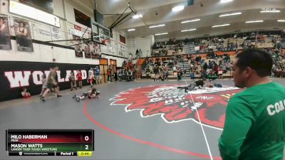 45 lbs Round 3 - Mason Watts, Lander Tiger Tough Wrestling vs Milo Haberman, Peak