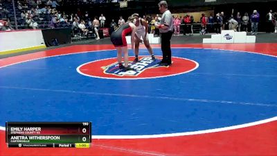 190 lbs Cons. Semi - Emily Harper, Stephens County HS vs Anetra Witherspoon, Cartersville