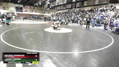 138 lbs Champ. Round 1 - Anthony Rodriguez, Canyon Springs vs Landen Cordrey, Temecula Valley