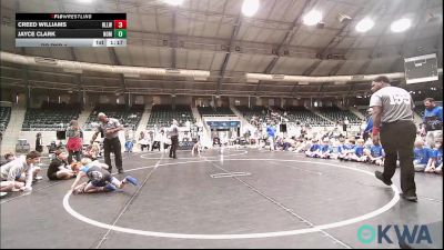 65 lbs Rr Rnd 1 - Creed Williams, Harrah Little League Wrestling vs Jayce Clark, Team Nomad