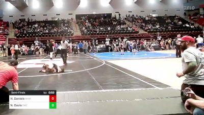 52 lbs Semifinal - Houston Daniels, Skiatook Youth Wrestling 2022-23 vs Nelijah Davis, Claremore Wrestling Club