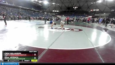 106 lbs Cons. Semi - Crew Williamson, Franklin Pierce Cardinal Wrestling Club vs Isaac Apodaca, Wrestling Rhinos Wrestling Club