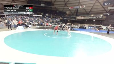 Girls 4A 145 lbs Cons. Round 4 - Fatimah Bujafar, Cascade (Everett) (Girls) vs Liana Walsh, Bethel (Girls)