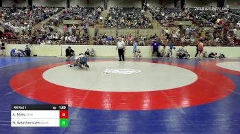 80 lbs Rr Rnd 1 - Ariah Mills, Roundtree Wrestling Academy vs Nick Weathersbee, Woodland Wrestling