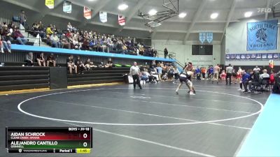 JV-18 lbs Round 3 - Aidan Schrock, Clear Creek-Amana vs Alejandro Cantillo, Grinnell