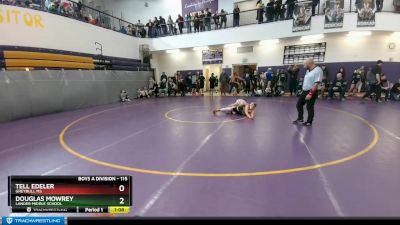 115 lbs Quarterfinal - Tell Edeler, Greybull MS vs Douglas Mowrey, Lander Middle School