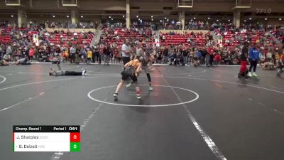 76 lbs Champ. Round 1 - Braxton Delzeit, Hays Wrestling Club vs Jace Sharples, Ogden`s Outlaws Wrestling Club