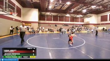 45 lbs Semifinal - Hawk Abbott, Weber Warriors vs Jeovani Mendoza, Roy Wrestling Club
