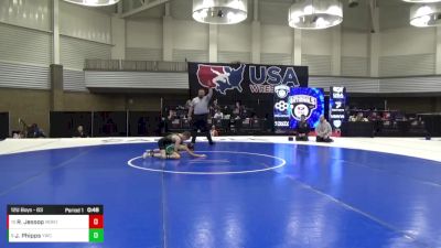 12U Boys - 63 lbs Cons. Round 2 - Rykker Jessop, Montana vs Jakob Phipps, Yorktown Wrestling Club